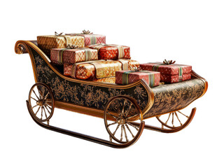 Vintage Sleigh with Wrapped Presents