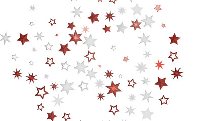 Red and white stars on a black background, a simple and minimalist design that evokes feelings of celebration and joy.