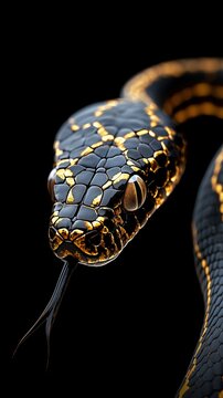 A close-up of the head and neck of an elegant snake with upscayl ultramix balanced