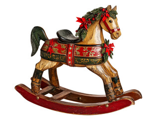  Wooden Rocking Horse with christmas details