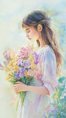 Naklejka premium Serene Floral Reverie