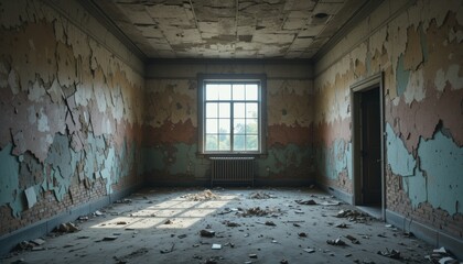 Abandoned Room Decaying Walls Sunlight Window Ruin Derelict