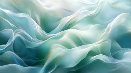 Obraz premium Book Cover Design, Ethereal Waves of Light in Soft Blues and Greens