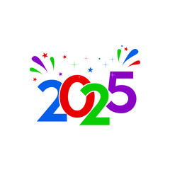 Happy New Year 2025. Greeting card design. Vector illustration.