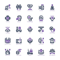 Innovation Icon pack for your website, mobile, presentation, and logo design. Innovation Icon dual tone design. Vector graphics illustration and editable stroke.