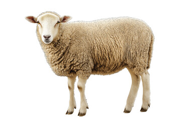 Fototapeta premium A sheep from a farm, photorealistic, on isolated transparent background