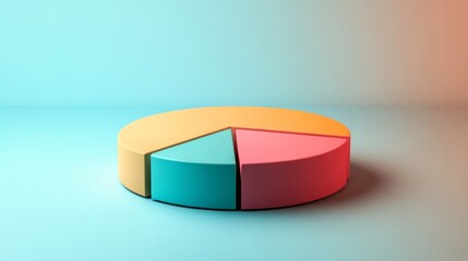 Obraz premium Book Cover Design, Muted Color Pie Chart on Minimal Background