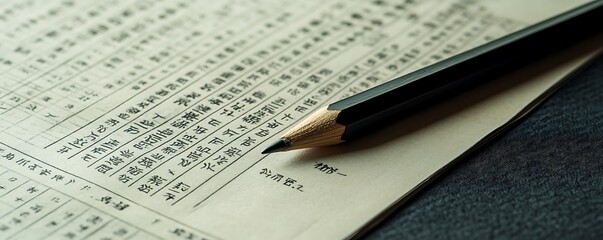 Financial audit documents on a flat surface with a pencil beside 