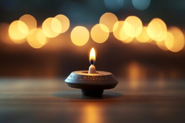 Dreidel Illuminated by Hanukkah Light