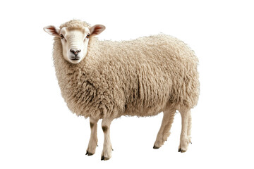 Naklejka premium A sheep from a farm, photorealistic, on isolated transparent background