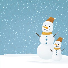 Winter Wonderland Snowmen Frolic in Snowfall