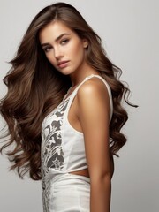 Naklejka premium Woman long hair