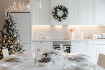 Festive Elegance in a White Kitchen