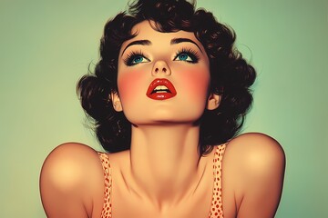 1960's Pin Up Girl Vintage Clip Art Sticker