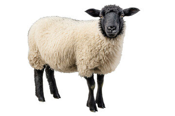 A sheep from a farm, photorealistic, on isolated transparent background