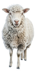 Obraz premium A sheep from a farm, photorealistic, on isolated transparent background
