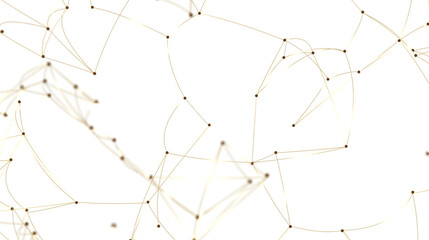 Abstract Golden Network Connection on White Background
