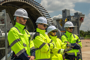 electric engineer or technician employed for inspection, maintenance, and repair of wind turbines for clean, sustainable energy and green ecological power concepts.alternative renewable wind energy .