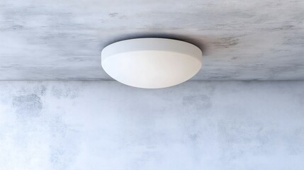 White ceiling lamp on gray surface, horizontal, perfect for home improvement stores, interior design services, renovation projects and modern living solutions