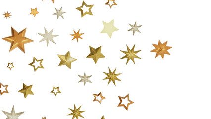 A beautiful background of golden stars on a black background. The stars are shining brightly and create a sense of magic and wonder.