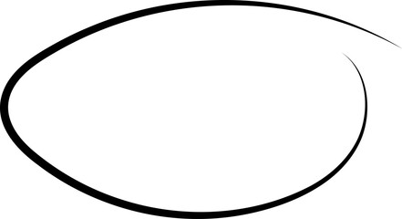 Hand drawn ovals and circles. Circle frames. Ellipses in doodle style. illustration isolated on transparent background.