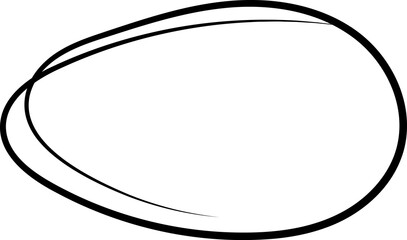 Hand drawn ovals and circles. Circle frames. Ellipses in doodle style. illustration isolated on transparent background.