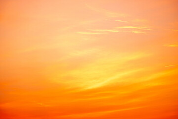 Sky,sunset, beautiful , luxury soft gradient orange gold clouds and sunlight on the blue sky perfect for the background, Sunrise on morning or everning in winter warm time ,Twilight summer,silhouette