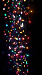 Abstract bokeh texture christmas lights on a dark background. sparkling lights product background. bokeh background of garland lights. christmas wallpaper. Ultra realistic. Photorealistic