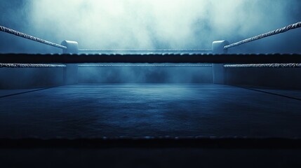 Obraz premium Empty Boxing Ring: Awaiting the Fight