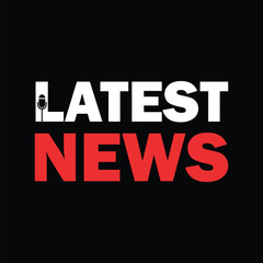 Breaking Latest News Updates with Bold Graphics and Megaphone Icon.