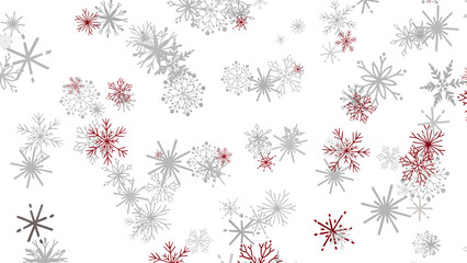 Snowflake Whirlwind: Exquisite 3D Illustration of Descending Christmas Snowflakes in Motion