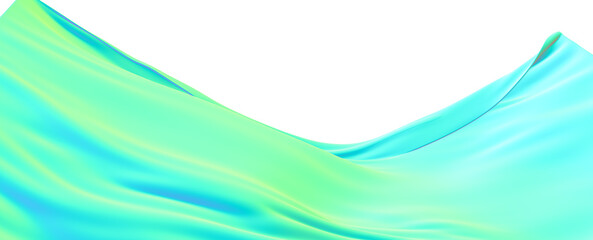 Abstract Green and Blue Flowing Fabric
