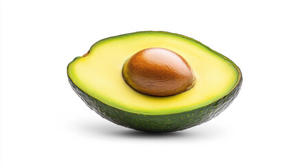 Fresh Avocado Half with Seed on Transparent Background