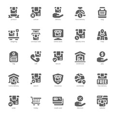 Delivery Service icon pack for your website, mobile, presentation, and logo design. Delivery Service icon glyph design. Vector graphics illustration and editable stroke.