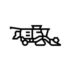 harvesting combine robot harvests line icon vector. harvesting combine robot harvests sign. isolated contour symbol black illustration