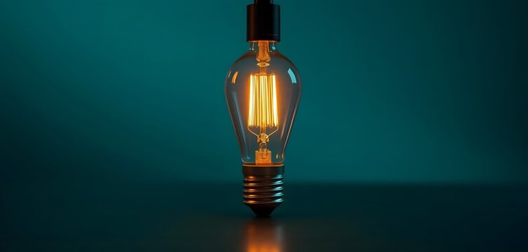 light bulb on black background