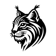 Simple Vector Icon of a Balkan Lynx head &ndash; Logo Design Illustration
