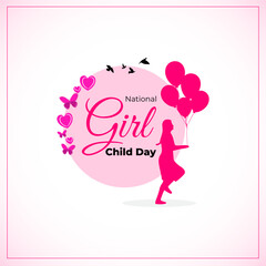 Vector illustration of National Girl Child Day social media template