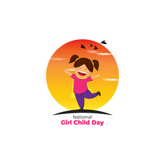 Vector illustration of National Girl Child Day social media template