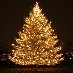 Illuminated Christmas Tree at Night