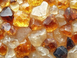 Amber Beads Texture Background, Orange Baltic Sea Souvenir, Natural Jewelry, Gold Brown Stone