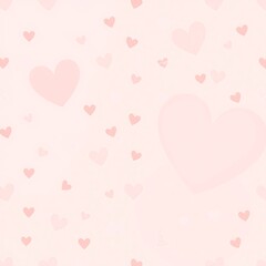 Pink Hearts Seamless Pattern: A delicate and romantic seamless pattern featuring scattered pink hearts of various sizes on a light pink background. Perfect for Valentine's Day, weddings.