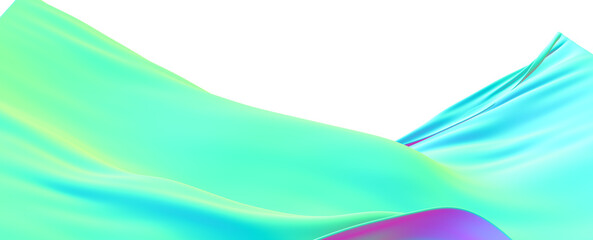 Abstract Teal and Mint Green Waves