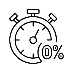  limited time offer countdown icon, cyber monday line art, cyber icon - simple black line art icon of limited time offer countdown, for cyber monday celebrations. cyber vector art.