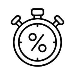  limited time offer countdown icon, cyber monday line art, cyber icon - simple black line art icon of limited time offer countdown, for cyber monday celebrations. cyber vector art.