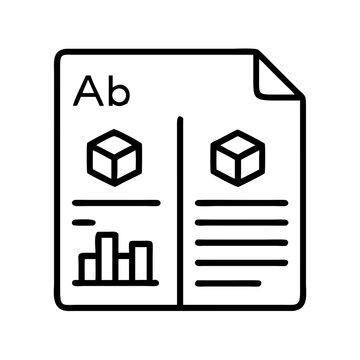 document with cubes and bar graph clip art preview
