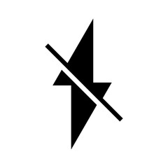 flash icon is off, simple flat style, symbol vector illustration sign logo template pictogram, for ui or ux isolated on white for mobile app, editable