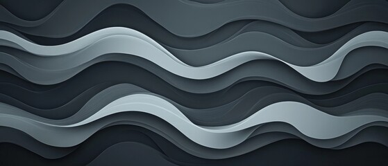 Fototapeta premium modern soft curvy waves background design with light gray, dim gray and dark gray color