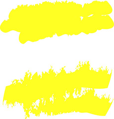 Fototapeta premium Highlighter line yellow marker strokes lines. Yellow watercolor hand drawn highlight set. Marker pen highlight strokes.