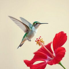Fototapeta premium hummingbird and flower transparent background, hummingbird in flight, hummingbird and flower, hummingbird in flight